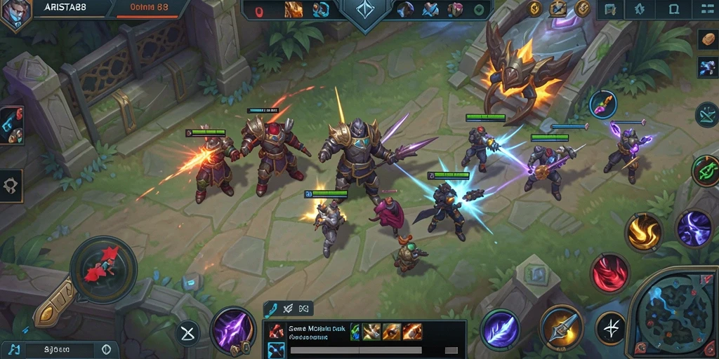 Tampilan gameplay intens ARISTA88 dalam aksi MOBA.