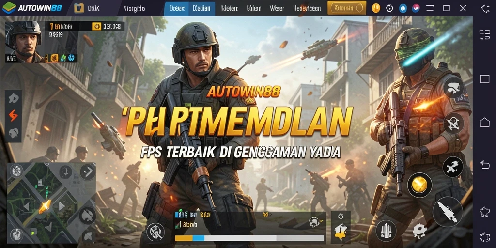 Screenshot gameplay <strong>AUTOWIN88</strong> menampilkan aksi pertempuran yang intens.