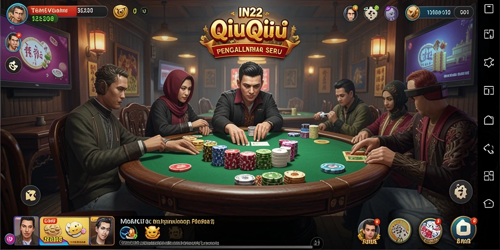 Screenshot gameplay menunjukkan momen seru dalam game QiuQiu.