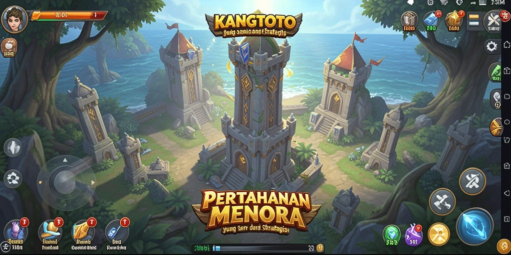 Tampilan gameplay KANGTOTO yang seru dalam mode Tower Defense.