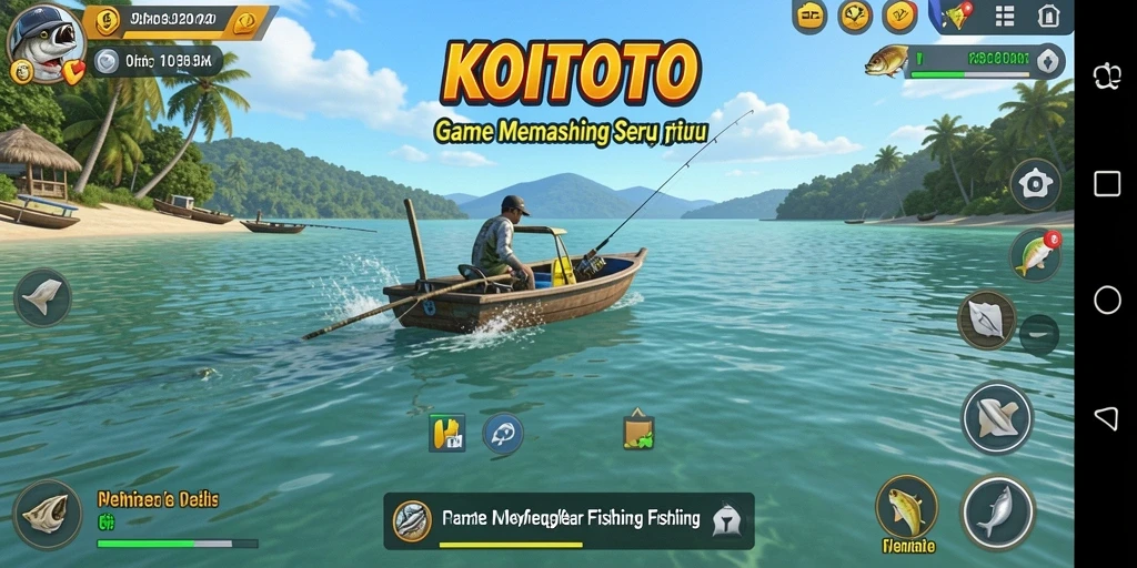 Tampilan menarik dari gameplay KOITOTO saat pemain menjelajahi lokasi memancing.