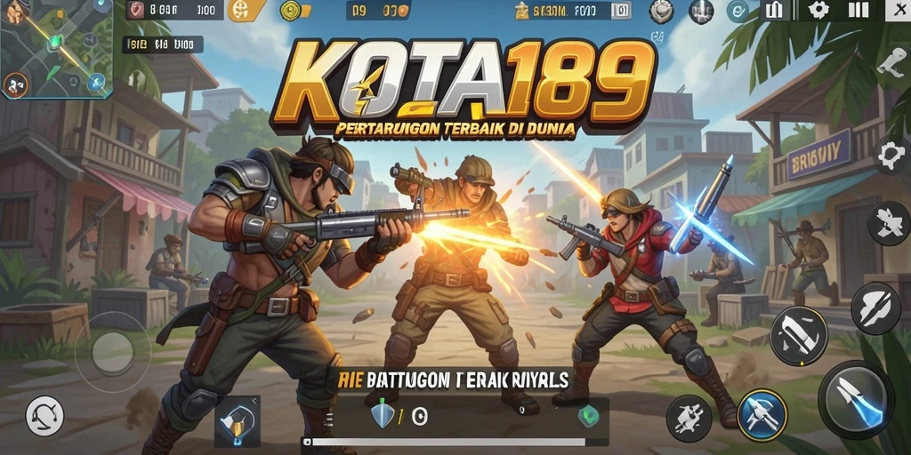 Tampilan gameplay menegangkan dalam KOTA189 saat bertarung untuk bertahan hidup.