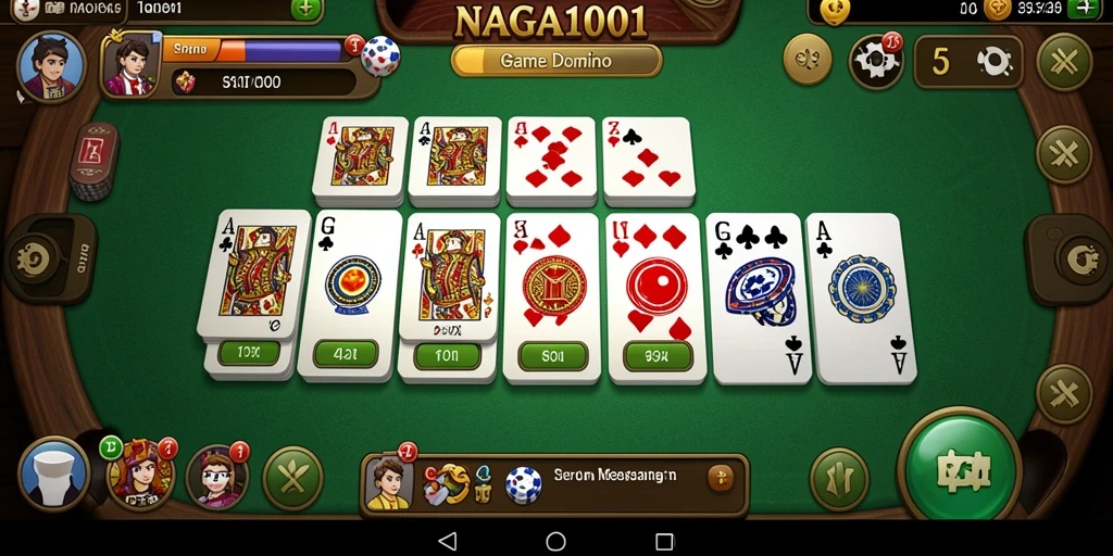 Screenshot gameplay NAGA1001 yang menampilkan suasana seru permainan domino.